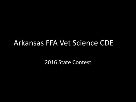 Arkansas FFA Vet Science CDE