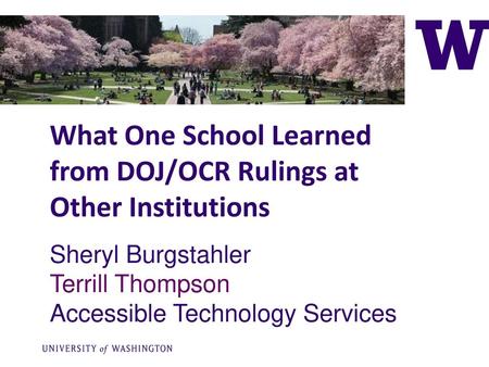 What One School Learned from DOJ/OCR Rulings at Other Institutions