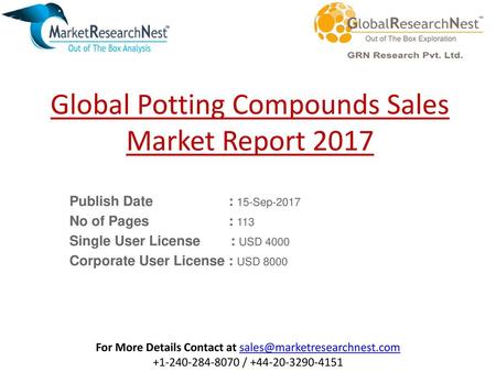 Global Potting Compounds Sales Market Report 2017