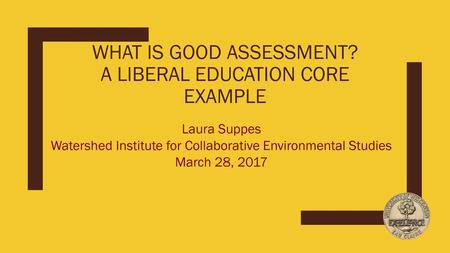 What is Good Assessment? A Liberal Education Core Example