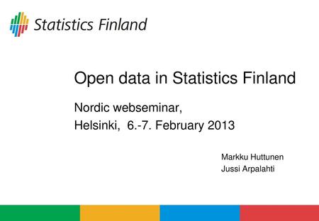 Open data in Statistics Finland