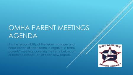 OMHA parent Meetings agenda