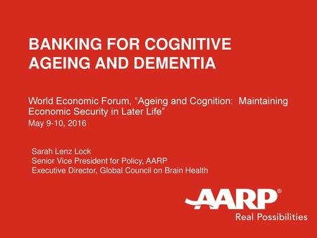 Banking for Cognitive Ageing and Dementia