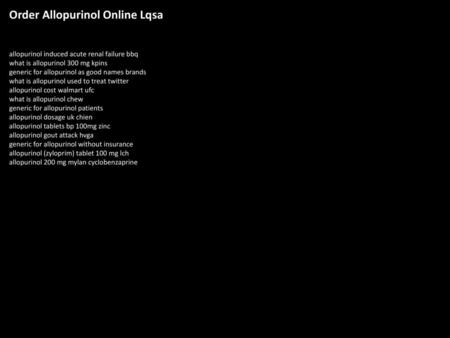 Order Allopurinol Online Lqsa