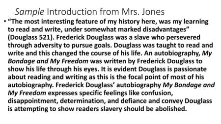 Sample Introduction from Mrs. Jones