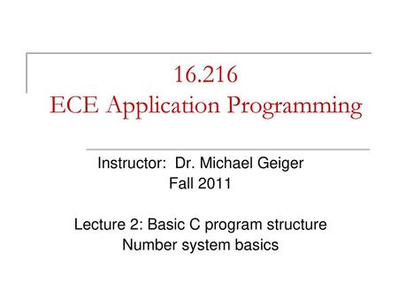 ECE Application Programming