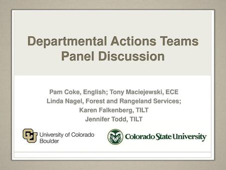 Departmental Actions Teams Panel Discussion