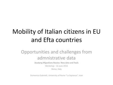 Mobility of Italian citizens in EU and Efta countries