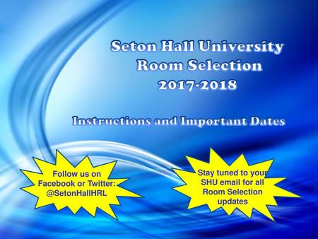 Seton Hall University Room Selection