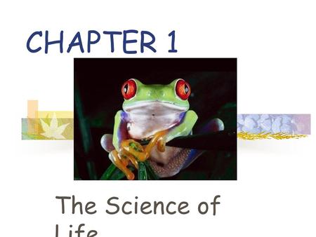 CHAPTER 1 The Science of Life.