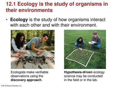 12.1 Ecology is the study of organisms in their environments