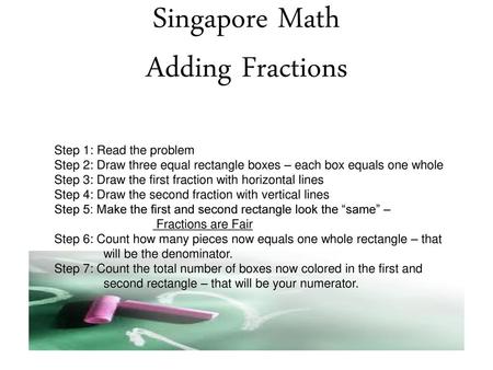 Singapore Math Adding Fractions