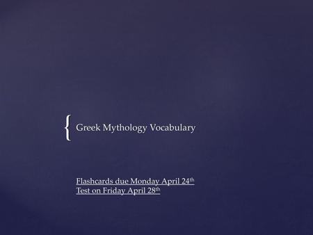 Greek Mythology Vocabulary