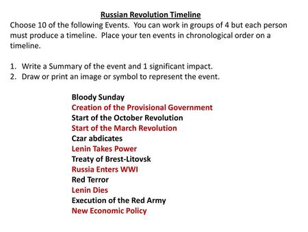 Russian Revolution Timeline