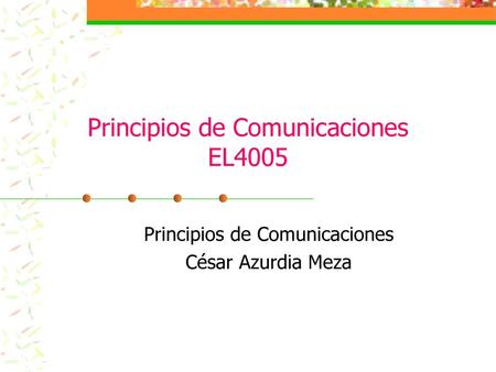 Principios de Comunicaciones EL4005