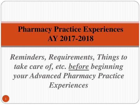 Pharmacy Practice Experiences AY