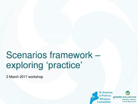 Scenarios framework – exploring ‘practice’