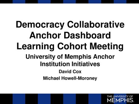 Democracy Collaborative Anchor Dashboard Learning Cohort Meeting