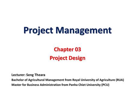 Chapter 03 Project Design