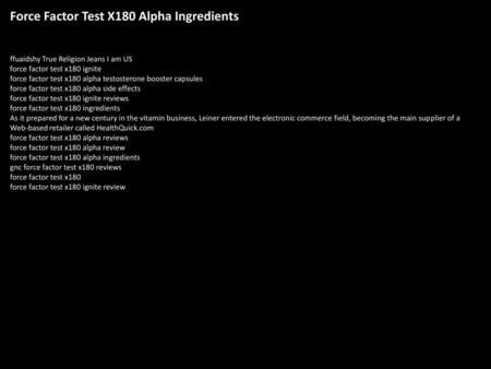 Force Factor Test X180 Alpha Ingredients