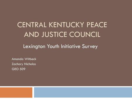 Central Kentucky Peace and Justice Council