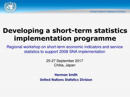 Herman Smith United Nations Statistics Division