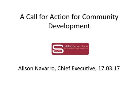 A Call for Action for Community Development