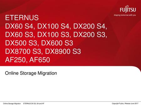 Fujitsu Training Documentation Online Storage Migration