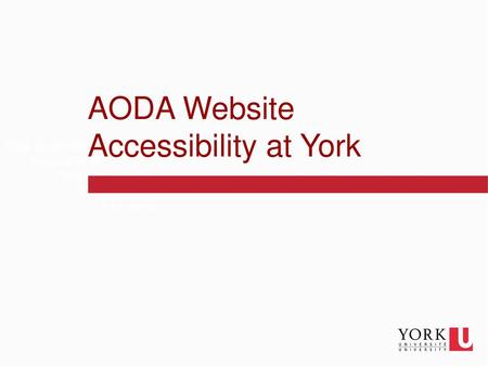 AODA Website Accessibility at York