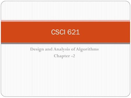 Design and Analysis of Algorithms Chapter -2