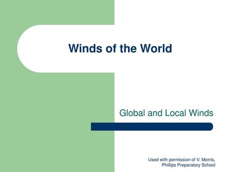 Winds of the World Global and Local Winds