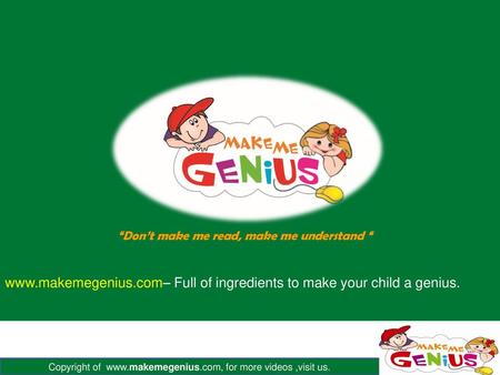 Full of ingredients to make your child a genius.