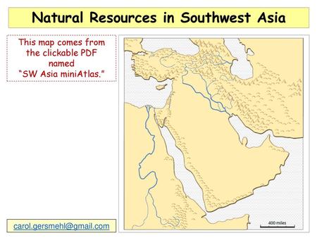 Natural Resources in Southwest Asia