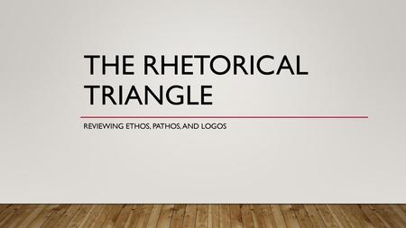 The rhetorical triangle