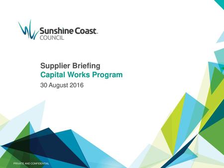 Supplier Briefing Capital Works Program