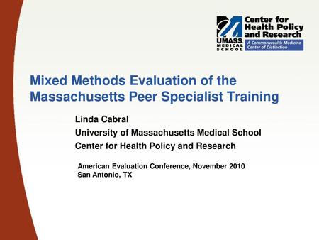 Mixed Methods Evaluation of the Massachusetts Peer Specialist Training