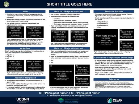 SHORT TITLE GOES HERE CTP Participant Name1 & CTP Participant Name2