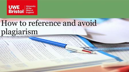 How to reference and avoid plagiarism