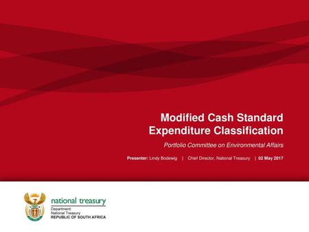 Modified Cash Standard Expenditure Classification