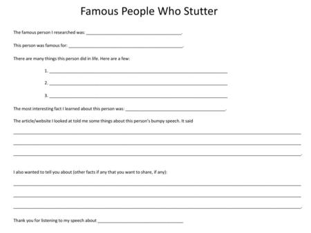 Famous People Who Stutter