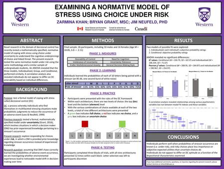 EXAMINING A NORMATIVE MODEL OF STRESS USING CHOICE UNDER RISK