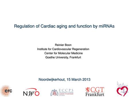 Regulation of Cardiac aging and function by miRNAs