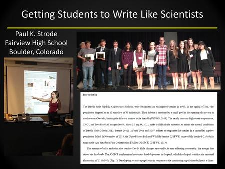 Getting Students to Write Like Scientists