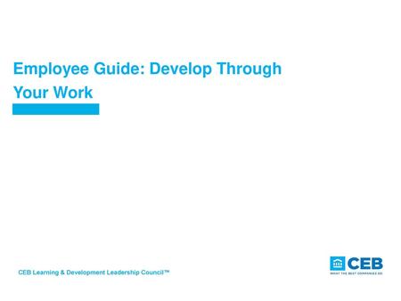 Employee Guide: Develop Through Your Work