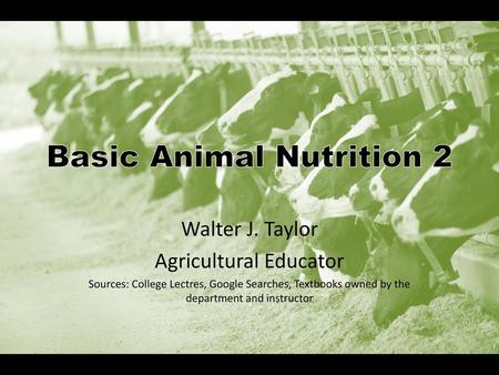 Basic Animal Nutrition 2