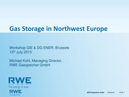 Gas Storage in Northwest Europe