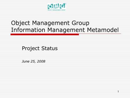 Object Management Group Information Management Metamodel