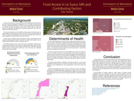 Food Access in Le Sueur, MN and Contributing Factors