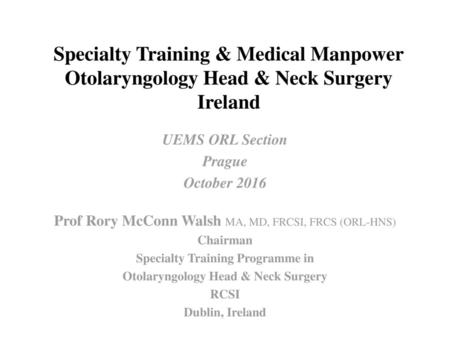 Specialty Training Programme in