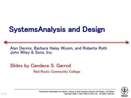 Systems Analysis and Design